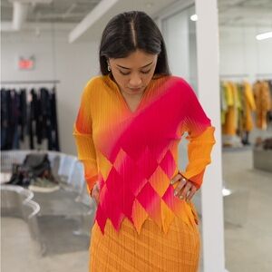 Issey Miyake Fete Harlequin Gradient Top